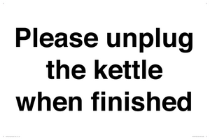 Please unplug the kettle when finished